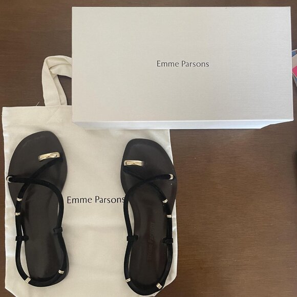 Emme Parsons Laurie Bijoux Sandal in Black Suede, 37